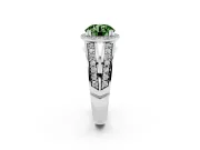 Round Halo Engagement Ring Setting for a Fancy Green Lab-Grown Diamond | Split Shank | White Gold