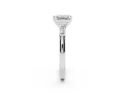 Emerald Cut Three Stone Engagement Ring Setting | Tapered Baguettes | White Gold