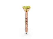 Fancy Yellow Radiant Cut Diamond Solitaire Milgrain Engraved Band Set in Rose gold with Prong Setting