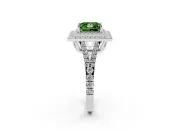 Princess Cut Halo Engagement Ring Setting for a Fancy Green Lab-Grown Diamond | White Gold - Design NV-24799