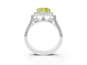 Heart-Shaped Pave Halo Engagement Ring Setting for a Fancy Yellow Lab-Grown Diamond | Sterling Silver