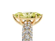 Marquise Multi Row Pave Engagement Ring Setting for a Fancy Yellow Lab-Grown Diamond | Yellow Gold