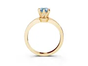 Pear-Shaped Tapered Solitaire Engagement Ring Setting for a Fancy Blue Lab-Grown Diamond | Claw Prong Head | Yellow Gold