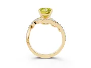 Princess Cut Bypass Engagement Ring Setting for a Fancy Yellow Lab-Grown Diamond | Yellow Gold