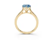 Heart-Shaped Cathedral Engagement Ring Setting for a Fancy Blue Lab-Grown Diamond | Yellow Gold