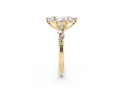 Marquise Graduated Accent Engagement Ring Setting | Scattered Shoulders | Yellow Gold