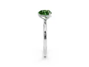Fancy Green Heart Cut Diamond Solitaire Engagement Ring Set in Platinum with Prong Setting and Polished Band