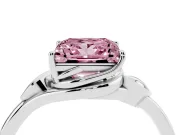 Princess Cut Leaf Bypass Solitaire Engagement Ring Setting for a Fancy Pink Lab-Grown Diamond | Polished Band | Platinum