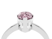 Fancy Pink Marquise Cut Diamond Solitaire Ring Set in Silver with Prong Head and Smooth Polished Band