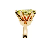Fancy Yellow Pear Cut Diamond Solitaire Engagement Ring Set in Yellow gold with Slim Tapered Solitaire Band