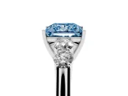 Princess Cut 5 Stone Engagement Ring Setting for a Fancy Blue Lab-Grown Diamond | Platinum