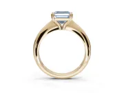 Princess Cut Tapered Solitaire Engagement Ring Setting for a Fancy Blue Lab-Grown Diamond | Yellow Gold