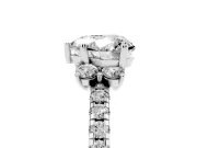 Heart-Shaped Side Stone Pave Engagement Ring Setting | Paired Round Accents | Platinum
