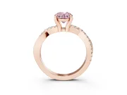 Oval Twist Engagement Ring Setting for a Fancy Pink Lab-Grown Diamond | Crossover Band | Rose Gold