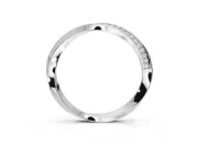 Round Lab-Grown Diamond Pavé Ribbon Twist Wedding Band | Polished Turn | Platinum