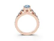 Pear-Shaped Graduated Engagement Ring Setting for a Fancy Blue Lab-Grown Diamond | Rose Gold