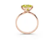Princess Cut Bypass Solitaire Engagement Ring Setting for a Fancy Yellow Lab-Grown Diamond | Plain Band | Rose Gold