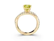Princess Cut Twisted Pavé Engagement Ring Setting for a Fancy Yellow Lab-Grown Diamond | Yellow Gold