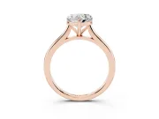 Heart Cut Diamond Solitaire Ring Set in Rose gold with Cathedral Band and Prong Setting