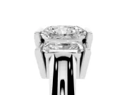 Radiant Cut Channel-Set Three Stone Engagement Ring Setting | Wide Flat Band | White Gold