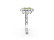 Emerald Cut Vintage Halo Engagement Ring Setting for a Fancy Yellow Lab-Grown Diamond | White Gold