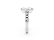 Marquise Cut Diamond Five-Stone Prong Set Engagement Ring Set in Silver with Channel Band