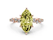 Marquise Graduated Accent Engagement Ring Setting for a Fancy Yellow Lab-Grown Diamond | Rose Gold