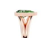Pear-Shaped Bezel Engagement Ring Setting for a Fancy Green Lab-Grown Diamond | Rose Gold