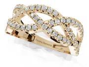 Round Lab-Grown Diamond Braided Pavé Wedding Band | Open Braid | Yellow Gold