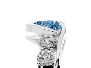 Heart-Shaped Bezel Bypass Engagement Ring Setting for a Fancy Blue Lab-Grown Diamond | White Gold