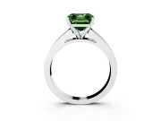 Asscher Cut Channel Engagement Ring Setting for a Fancy Green Lab-Grown Diamond | Sterling Silver