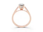 Radiant Cut Diamond Solitaire Engagement Ring Set in Rose gold with Prong Setting and Tapered Band