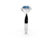 Heart-Shaped Halo Engagement Ring Setting for a Fancy Blue Lab-Grown Diamond | Square Profile Band | White Gold