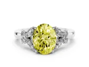 Oval Petal Engagement Ring Setting for a Fancy Yellow Lab-Grown Diamond | Sterling Silver
