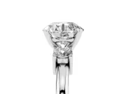 Round Three Stone Engagement Ring Setting | Round Side Stones | White Gold