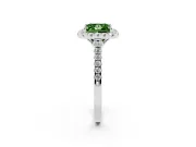 Princess Cut Raised Halo Engagement Ring Setting for a Fancy Green Lab-Grown Diamond | White Gold