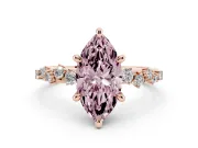 Marquise Graduated Accent Engagement Ring Setting for a Fancy Pink Lab-Grown Diamond | Rose Gold