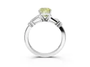 Cushion Cut Tapered Baguette Engagement Ring Setting for a Fancy Yellow Lab-Grown Diamond | Platinum