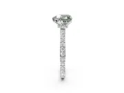 Heart-Shaped Hidden Halo Engagement Ring Setting for a Fancy Green Lab-Grown Diamond | Pavé Band | White Gold
