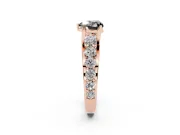 Heart-Shaped Engagement Ring Setting for a Black Center | Rose Gold