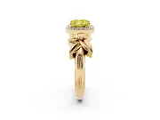 Cushion Cut Floral Halo Engagement Ring Setting for a Fancy Yellow Lab-Grown Diamond | Yellow Gold