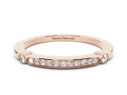 Round Diamond Pavé Bar Station Ring Set in Rose gold with Channel Setting
