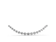 Round Lab-Grown Diamond Graduated Curved Bar Necklace | Shared Prongs | White Gold