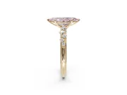 Marquise Graduated Solitaire Engagement Ring Setting for a Fancy Pink Lab-Grown Diamond | Yellow Gold