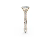 Radiant Cut Hidden Halo Engagement Ring Setting | Yellow Gold