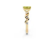Emerald Cut Ribbon Twist Engagement Ring Setting for a Fancy Yellow Lab-Grown Diamond | Accented Shoulders | Yellow Gold