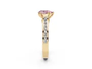 Pear-Shaped Channel Engagement Ring Setting for a Fancy Pink Lab-Grown Diamond | Yellow Gold - Design NV-24671