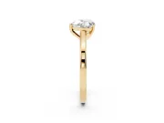 Heart Cut Diamond Solitaire Ring Set in Yellow gold with Prong Setting and Classic Band
