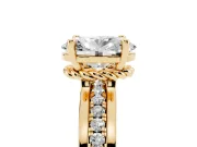 Oval Channel Set Solitaire Engagement Ring Setting | Rope Collar Head | Yellow Gold