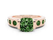 Cushion Cut Tension Style Engagement Ring Setting for a Fancy Green Lab-Grown Diamond | Rose Gold